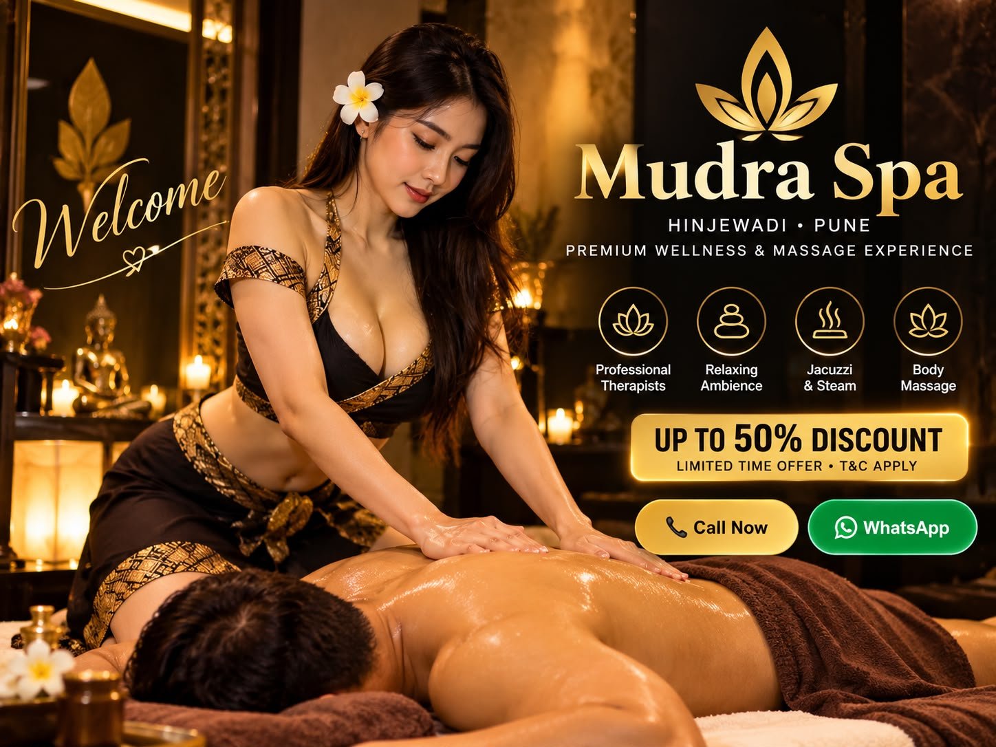 Mudra Thai Spa PCMC premium gold logo