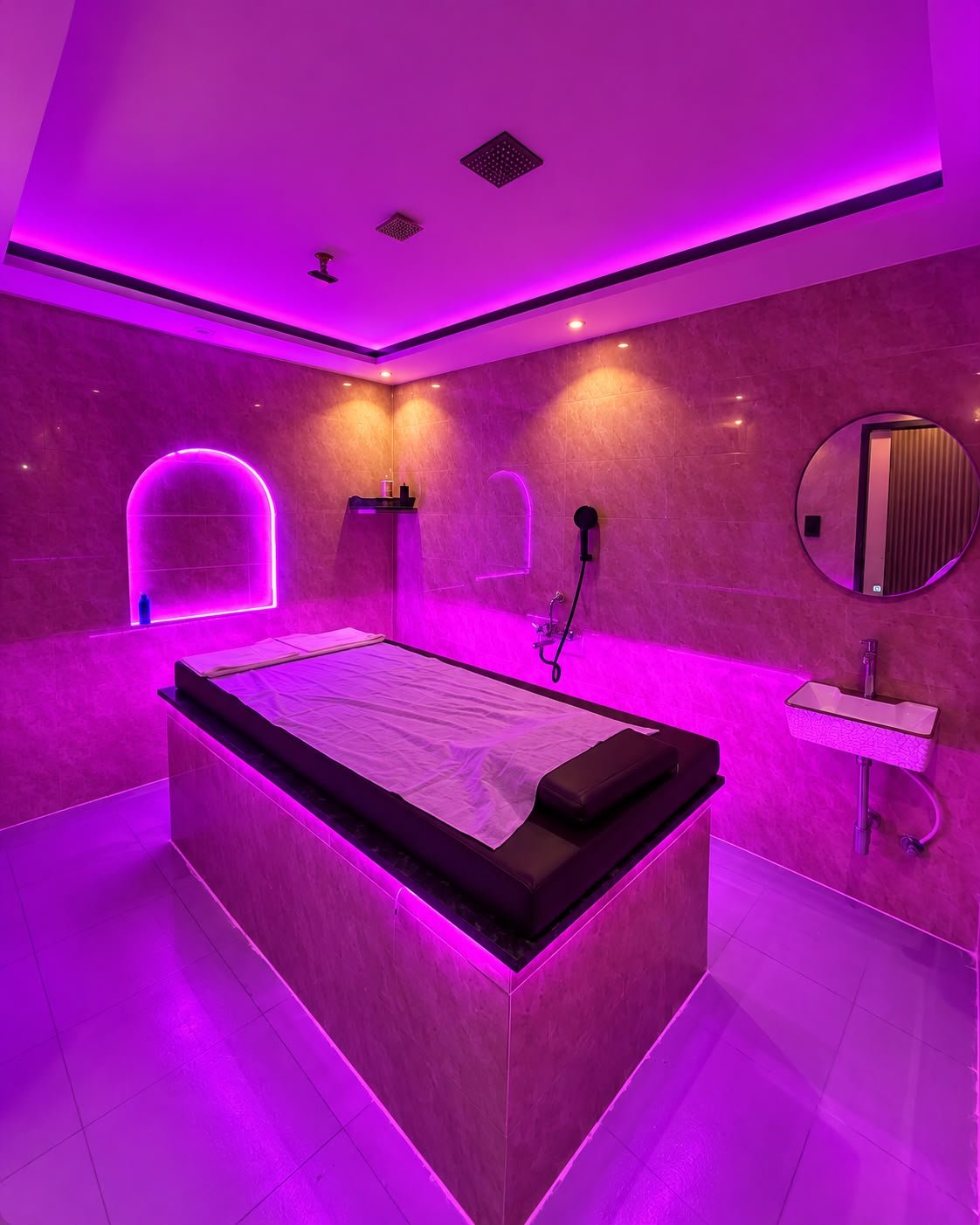 Calming spa ambience